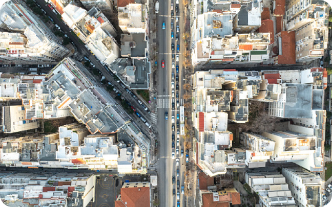 An aerial view of downtown Athens, Greece