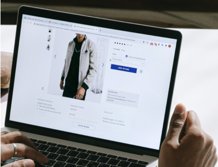 A customer browses an ecommerce site to consider making a purchase