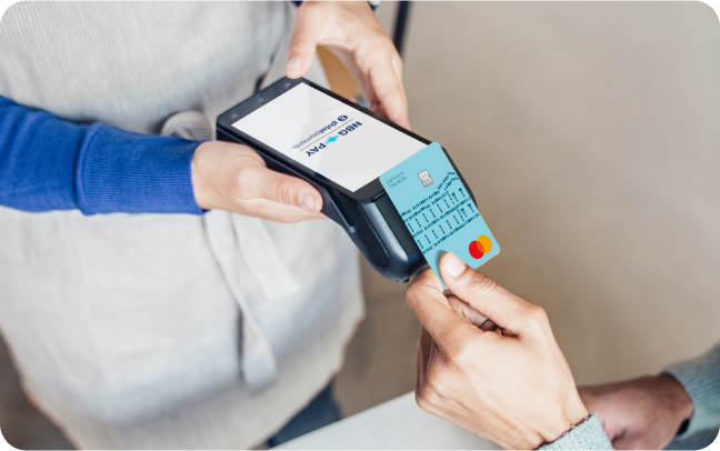 Two customers tap their mobiles phones together to conduct a payment